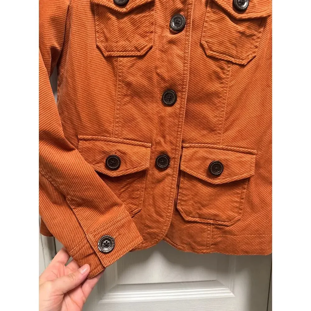 Vintage Y2K GAP Burnt Orange Corduroy Button Blazer Jacket Size Small